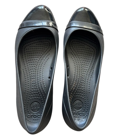 CROCS Black Flats Comfortable Slip-On Loafers - Picture 3 of 6